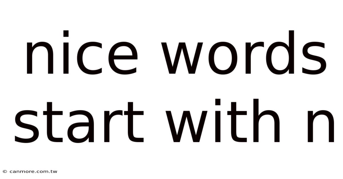 Nice Words Start With N