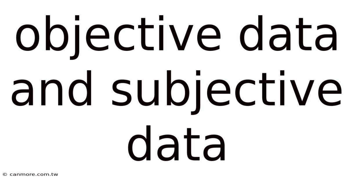 Objective Data And Subjective Data