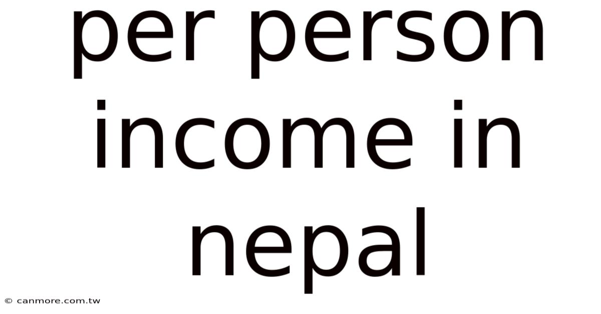 Per Person Income In Nepal