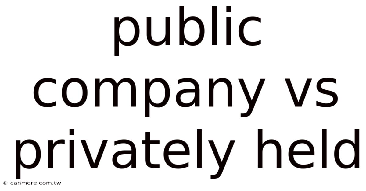 Public Company Vs Privately Held