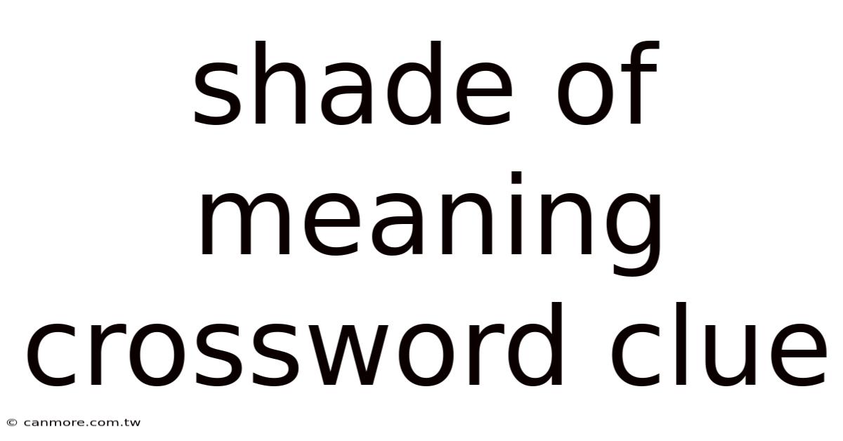 Shade Of Meaning Crossword Clue