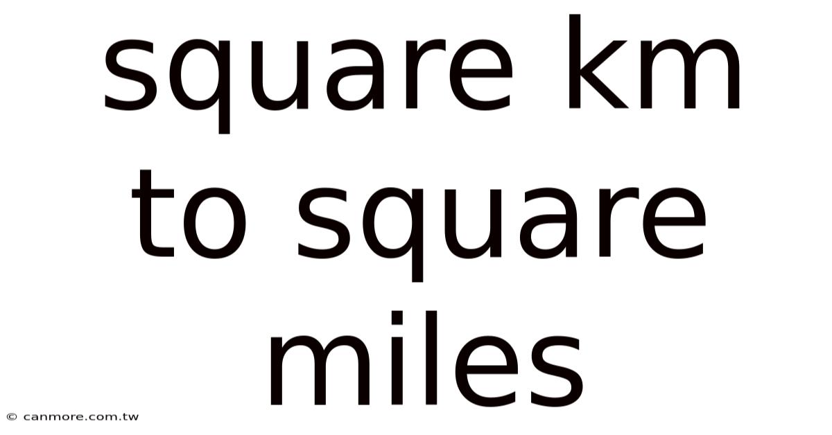 Square Km To Square Miles