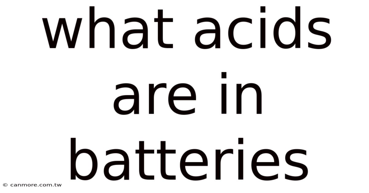 What Acids Are In Batteries