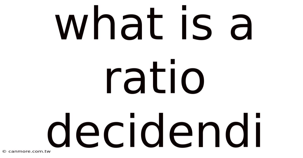 What Is A Ratio Decidendi