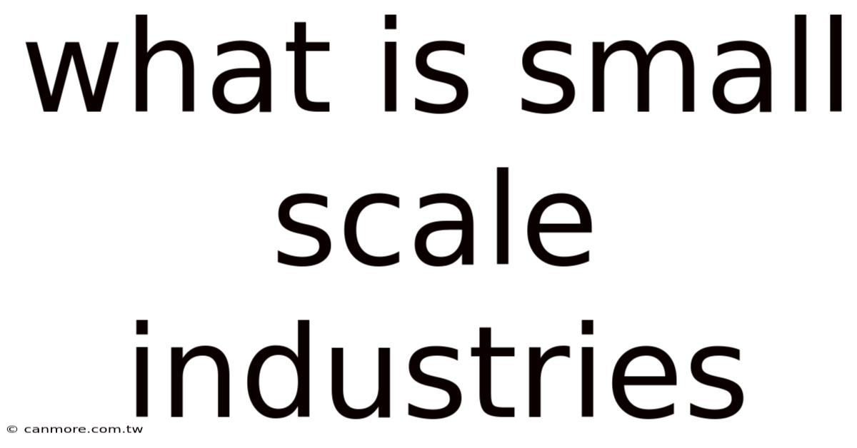 What Is Small Scale Industries