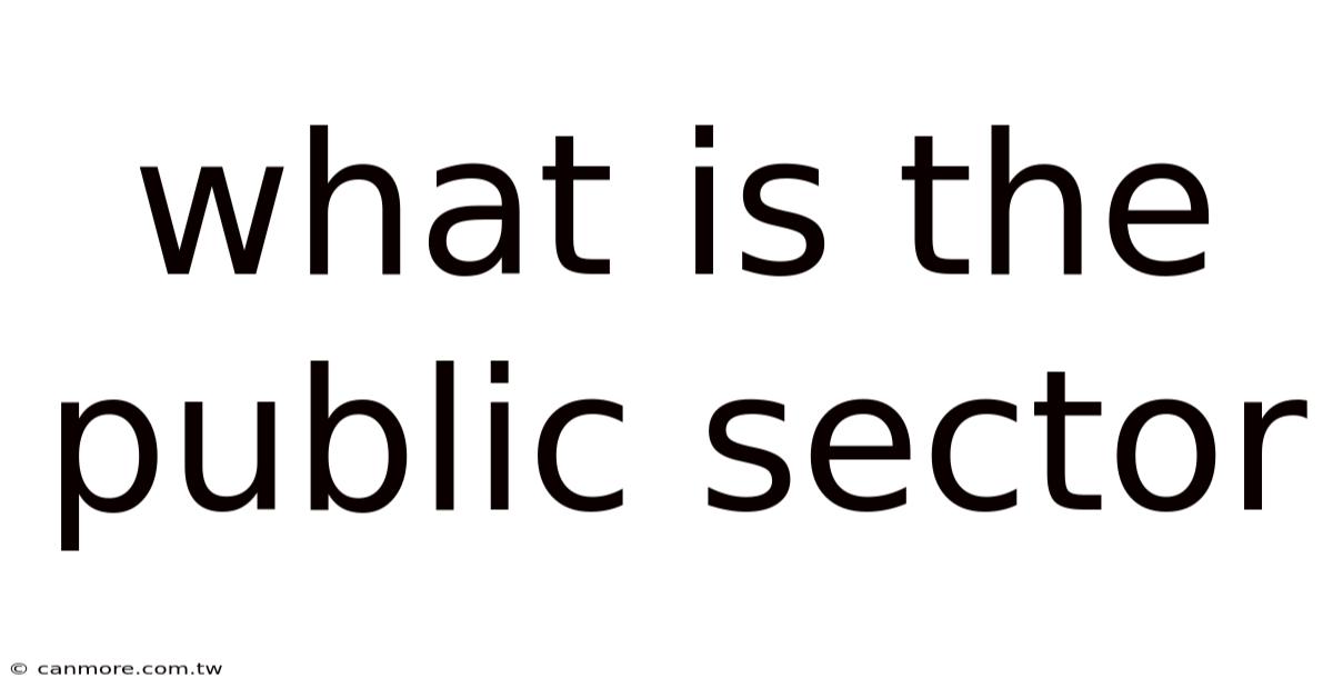 What Is The Public Sector