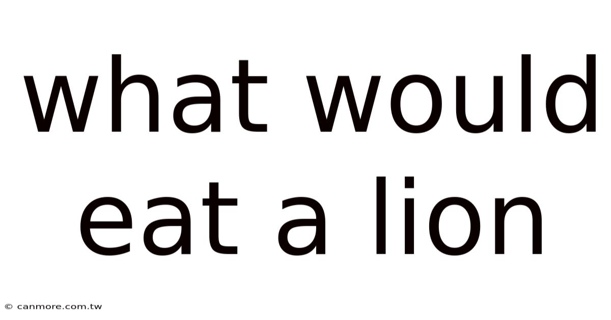 What Would Eat A Lion