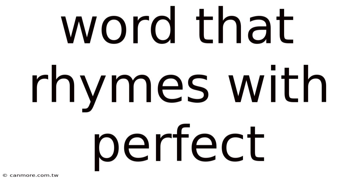 Word That Rhymes With Perfect