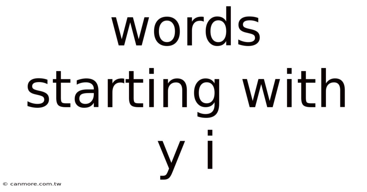 Words Starting With Y I