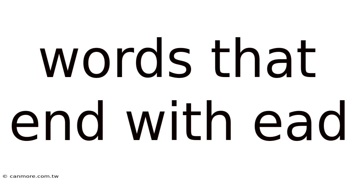 Words That End With Ead