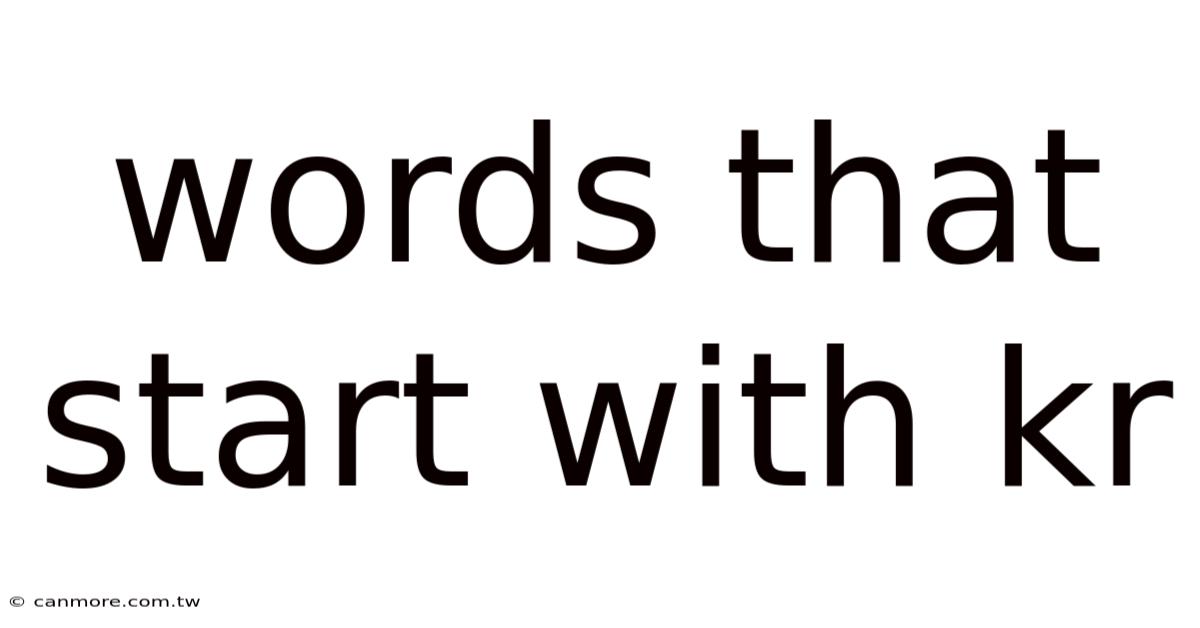 Words That Start With Kr