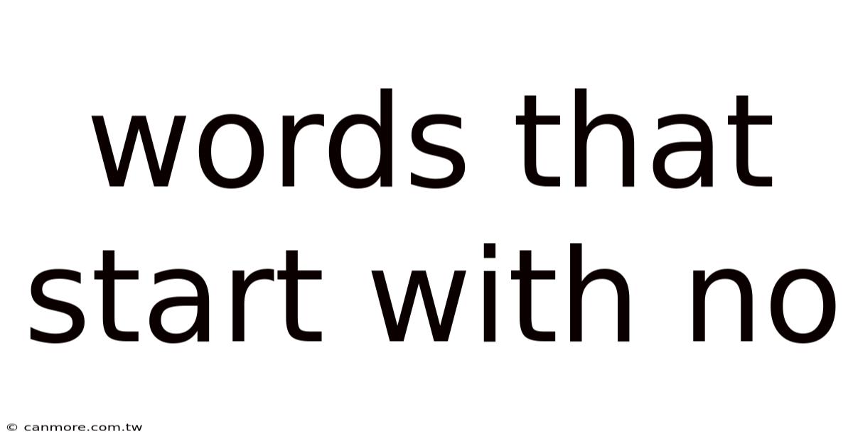 Words That Start With No