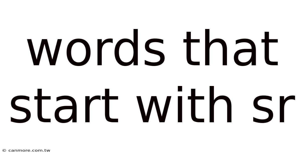 Words That Start With Sr