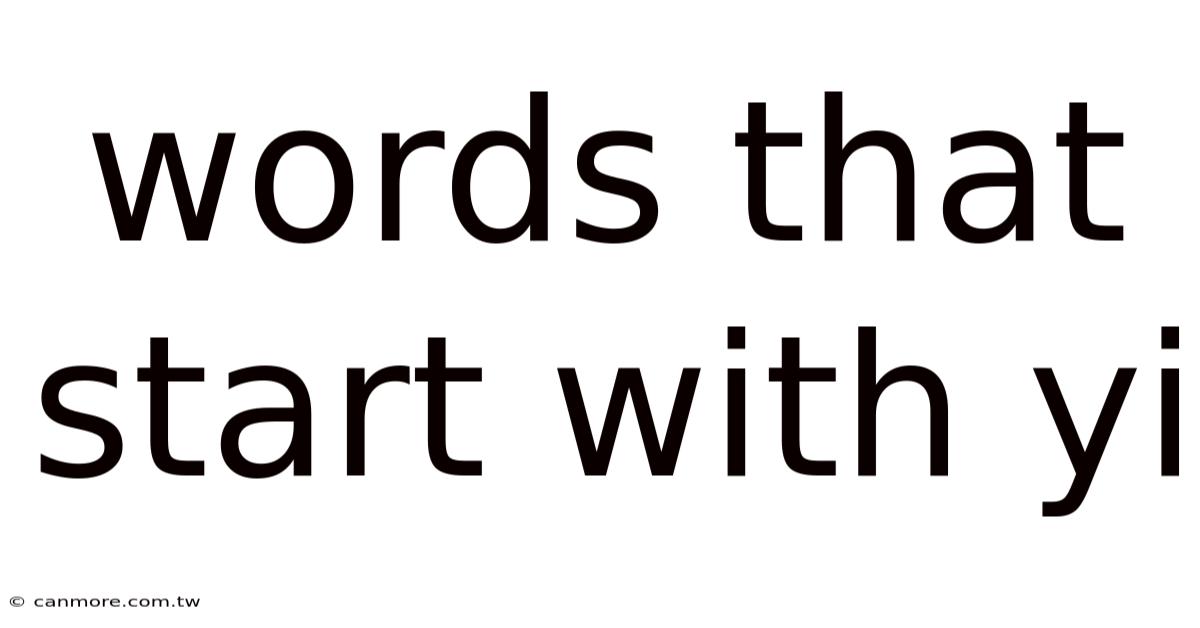 Words That Start With Yi