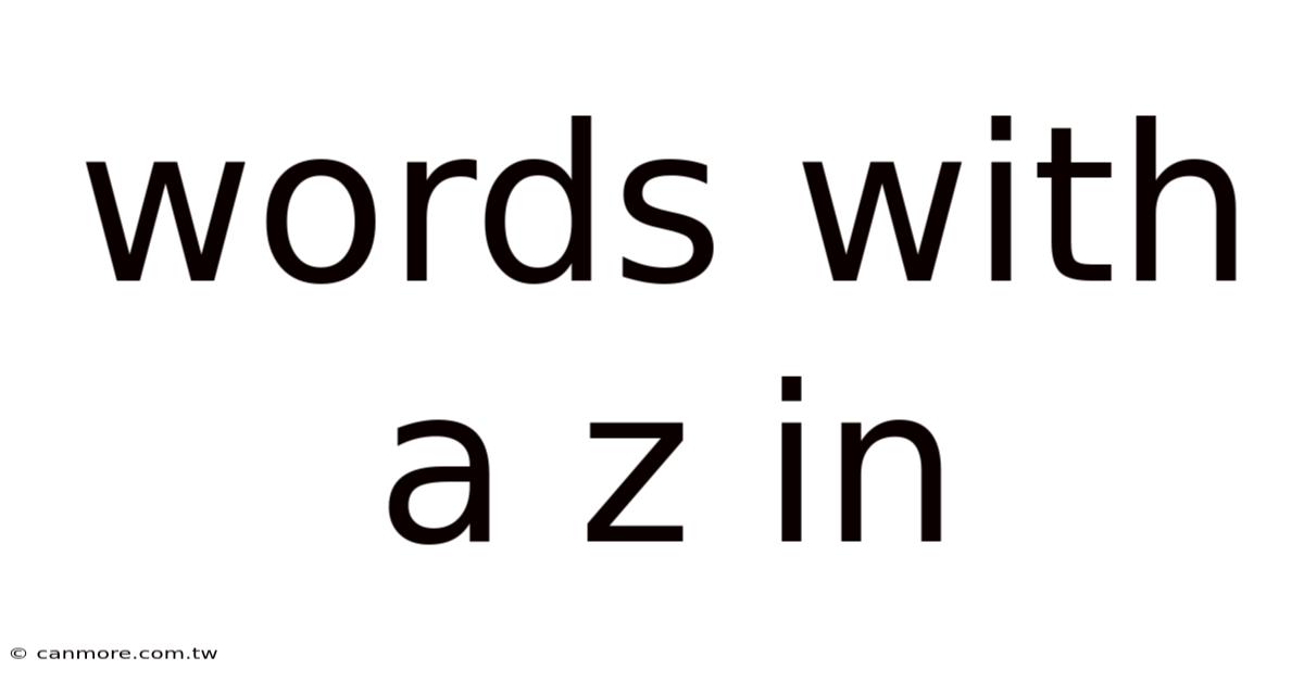 Words With A Z In