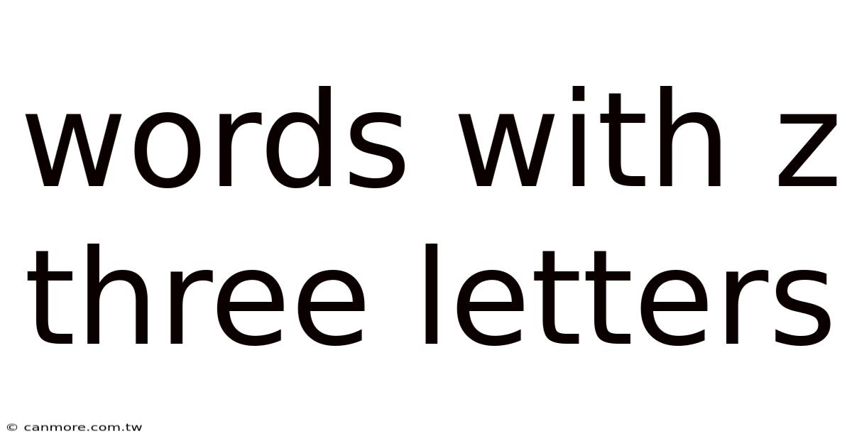 Words With Z Three Letters