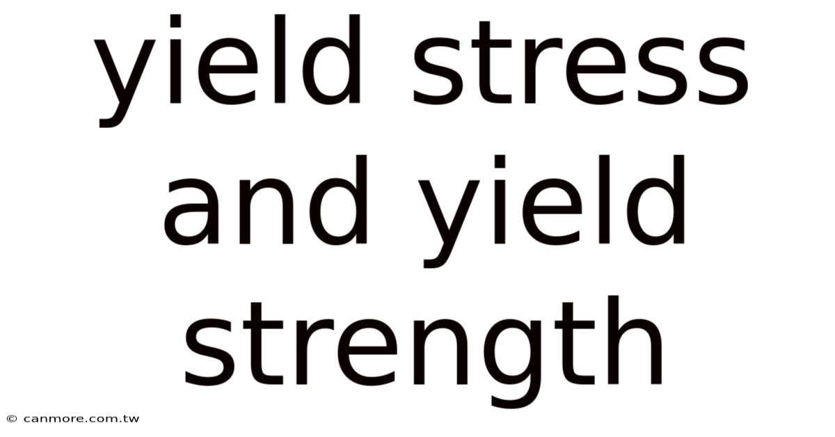 Yield Stress And Yield Strength