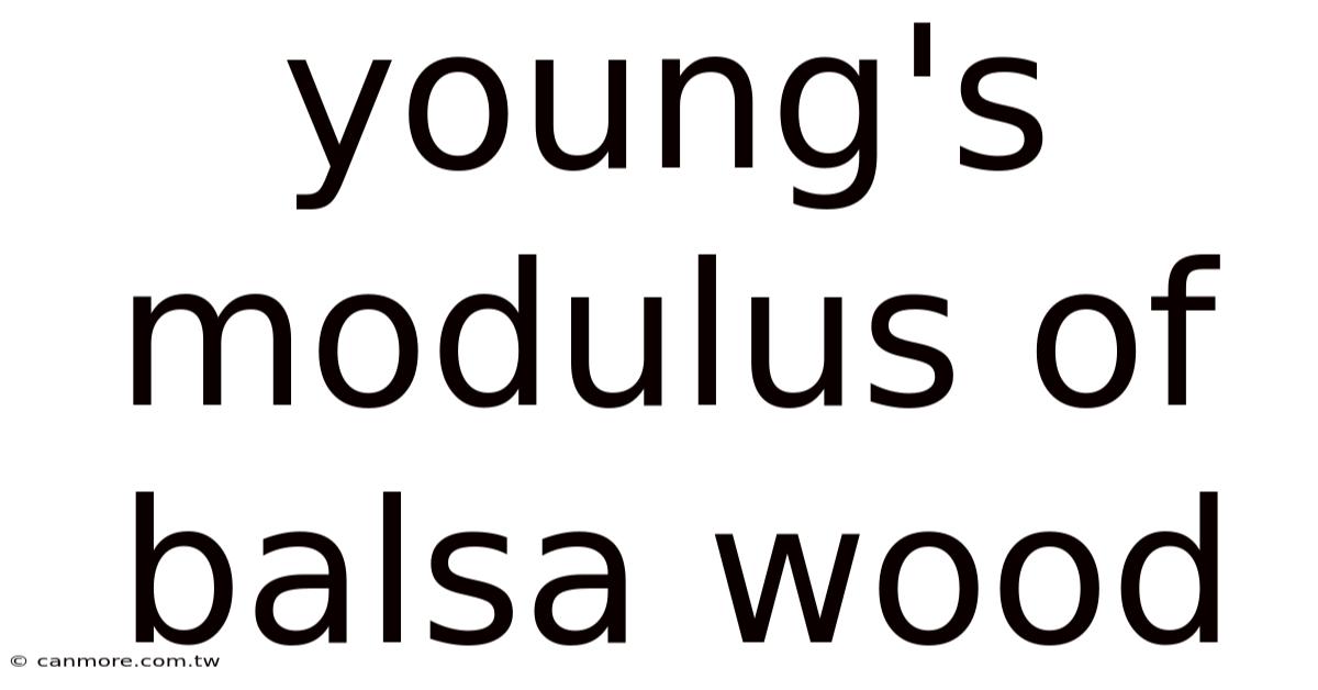 Young's Modulus Of Balsa Wood